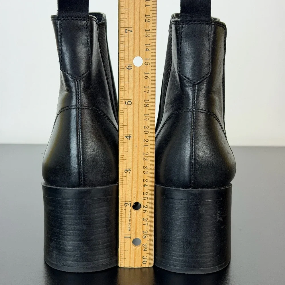 Steve Madden‎ Audience Black Leather Chelsea Ankle Boot 7.5M Pointed Toe
